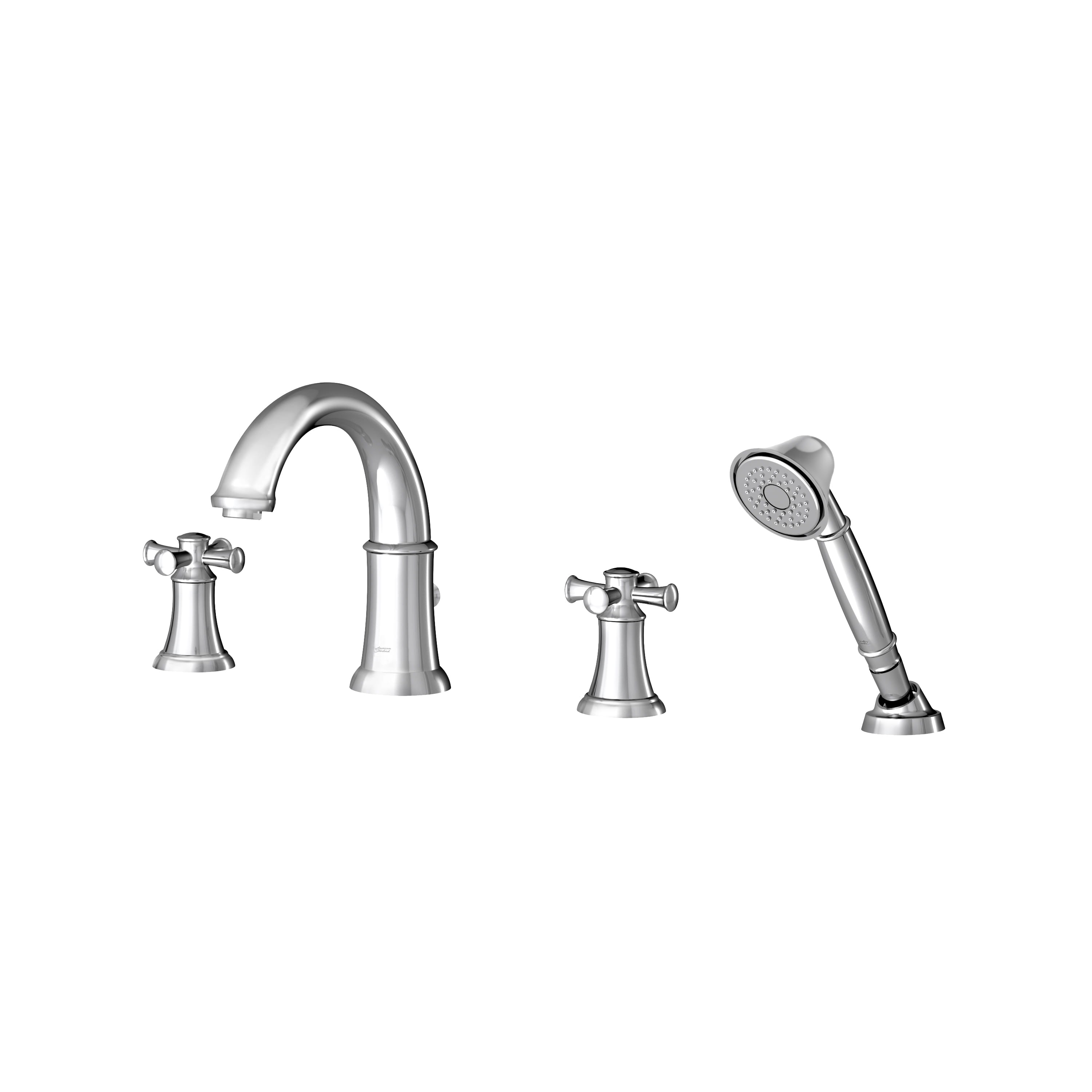 Portsmouth Bathtub Faucet with Personal Shower for Flash Rough in Valve with Cross Handles CHROME